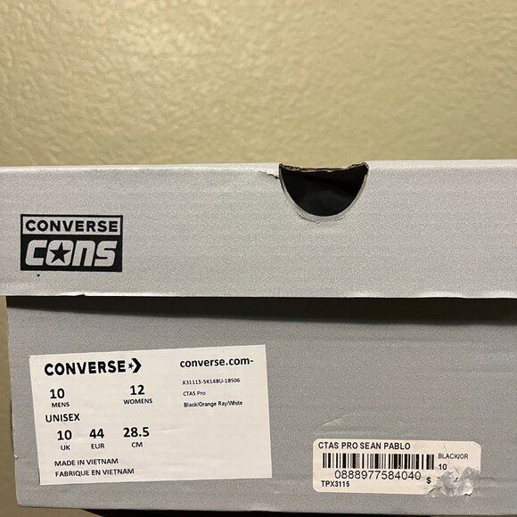 Sean Pablo Converse x Chuck Taylor All Star Pro 'Flames' Size 10 - Picture 3 of 5